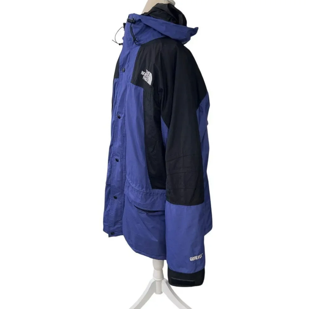Vintage The North Face Men's Gore-Tex Waterproof Jacket Blue Outdoor Rain Sz XXL